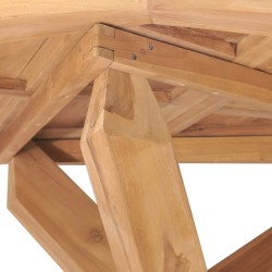 Table à dîner de jardin Ø110x75 cm Bois de teck massif 