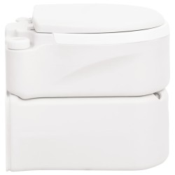 Toilette de camping intégrée blanc 24+17 L PEHD et PP 
