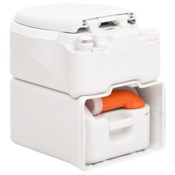 Toilette de camping intégrée blanc 24+17 L PEHD et PP 