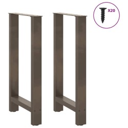 Pieds de table de bar en acier naturel 2 pièces 40 x (90-91) cm Acier 