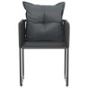 Chaises d'extérieur lot de 6 avec oreillers Résine tressée Noir 