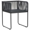 Chaises d'extérieur lot de 6 avec oreillers Résine tressée Noir 