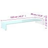 Meuble TV/Support pour moniteur 110x30x13 cm verre vert 