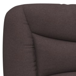 Lit avec matelas marron foncé 140x200 cm tissu 
