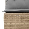 Salon de jardin avec coussins 6 pcs beige résine tressée 