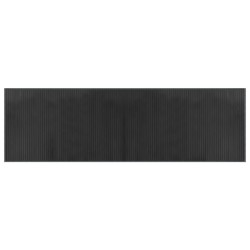 Tapis rectangulaire gris 60x200 cm bambou 