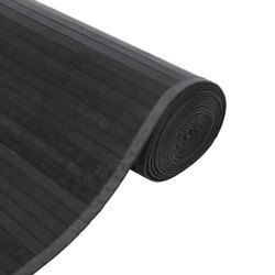 Tapis rectangulaire gris 60x200 cm bambou 
