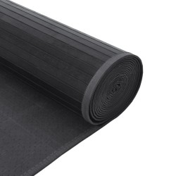 Tapis rectangulaire gris 60x200 cm bambou 