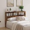 Armoire tête de lit avec LED vieux bois 160x17x102 cm 