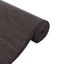 Tapis rectangulaire marron foncé 60x200 cm bambou 