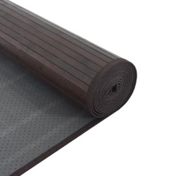 Tapis rectangulaire marron foncé 60x200 cm bambou 