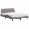 Lit avec matelas taupe 120x200 cm tissu 