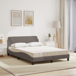 Lit avec matelas taupe 120x200 cm tissu 