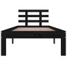 Cadre de lit sans matelas noir bois massif 90x200 cm 