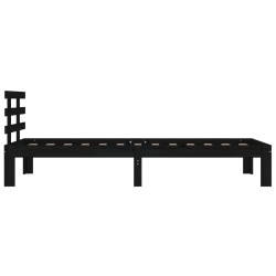 Cadre de lit sans matelas noir bois massif 90x200 cm 