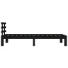 Cadre de lit sans matelas noir bois massif 90x200 cm 