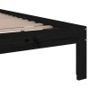 Cadre de lit sans matelas noir bois massif 90x200 cm 
