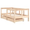 Cadre de lit enfant avec tiroirs 70x140 cm bois de pin massif 