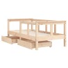 Cadre de lit enfant avec tiroirs 70x140 cm bois de pin massif 
