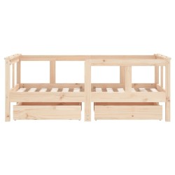 Cadre de lit enfant avec tiroirs 70x140 cm bois de pin massif 