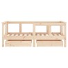 Cadre de lit enfant avec tiroirs 70x140 cm bois de pin massif 