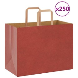 Sacs en papier 250 pcs avec poignées rouge 32x17x25 cm 