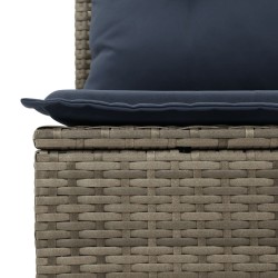Salon de jardin 5 pcs avec coussins gris résine tressée 