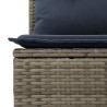 Salon de jardin 5 pcs avec coussins gris résine tressée 