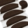 Tapis d'escalier auto-adhésifs 30 pcs marron 56x17x3 cm 