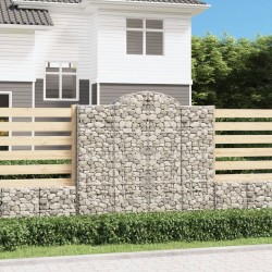 Paniers à gabions arqués 3 pcs 200x30x180/200 cm Fer galvanisé 