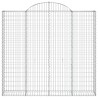 Paniers à gabions arqués 3 pcs 200x30x180/200 cm Fer galvanisé 