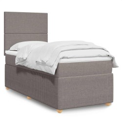 Sommier à lattes de lit avec matelas Taupe 90x190 cm Tissu 