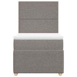 Sommier à lattes de lit avec matelas Taupe 90x190 cm Tissu 