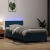 Sommier à lattes de lit et matelas bleu foncé 90x220 cm velours 