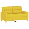 Ensemble de canapés 2 pcs avec coussins jaune clair tissu 