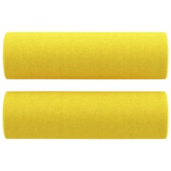 Ensemble de canapés 2 pcs avec coussins jaune clair tissu 