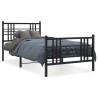 Cadre de lit métal sans matelas avec pied de lit noir 90x190 cm 