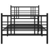 Cadre de lit métal sans matelas avec pied de lit noir 90x190 cm 