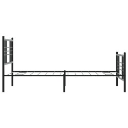 Cadre de lit métal sans matelas avec pied de lit noir 90x190 cm 