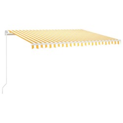 Auvent manuel rétractable 450x300 cm Jaune et blanc 