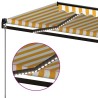 Auvent manuel rétractable avec LED 450x350 cm Jaune et blanc 