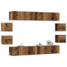 Ensemble de meuble TV mural 8 pcs vieux bois bois d'ingénierie 