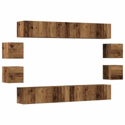 Ensemble de meuble TV mural 8 pcs vieux bois bois d'ingénierie 