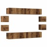 Ensemble de meuble TV mural 8 pcs vieux bois bois d'ingénierie 