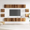 Ensemble de meuble TV mural 8 pcs vieux bois bois d'ingénierie 