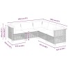 Salon de jardin avec coussins 5 pcs beige résine tressée 