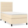 Sommier à lattes de lit avec matelas Crème 100x200 cm Tissu 