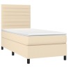 Sommier à lattes de lit avec matelas Crème 100x200 cm Tissu 