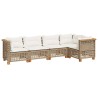 Salon de jardin avec coussins 5 pcs beige résine tressée 