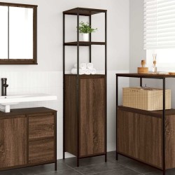 Meuble de salle de bain avec étagères chêne marron 36x35x165 cm 
